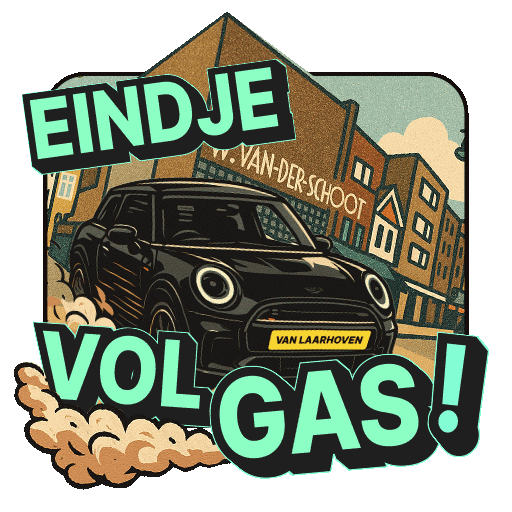 MINI Eindje sticker: Eindje vol gas!